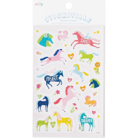 OOLY Stickiville Wild Horses Holographic Glitter Stickers